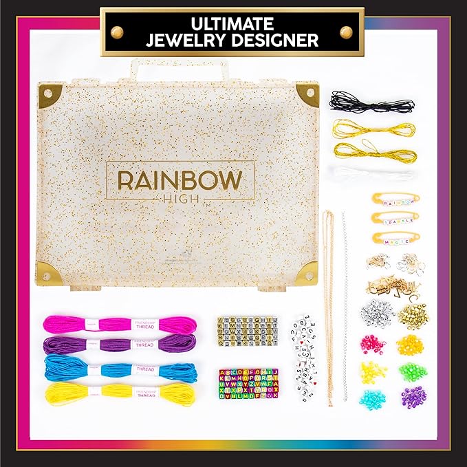 Rainbow High Ultimate Jewelry Designer, DIY Jewelry Making Kit, Design 20+ Pieces of Jewelry, Great Weekend or Sleepover Activity for Girls, Bead Kit for Kids Teens & Tweens Ages 8, 9, 10, 11