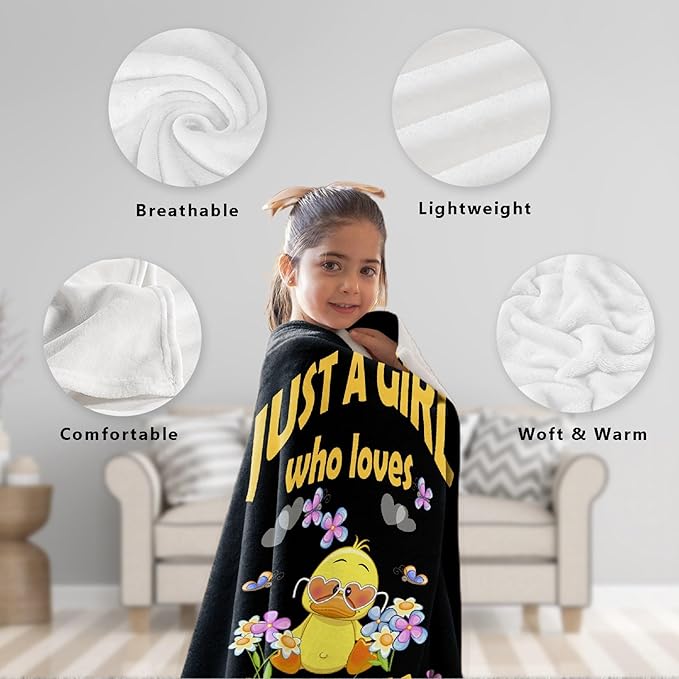 Duck Blanket for Girls Adult duck Blanket Kids Funny Blanket Suitable for Bedroom Living Room bed sofa Crib Couch Chair outdoor All Season Items That Yellow Duck Lovers Will Love 40"x30"for Pets