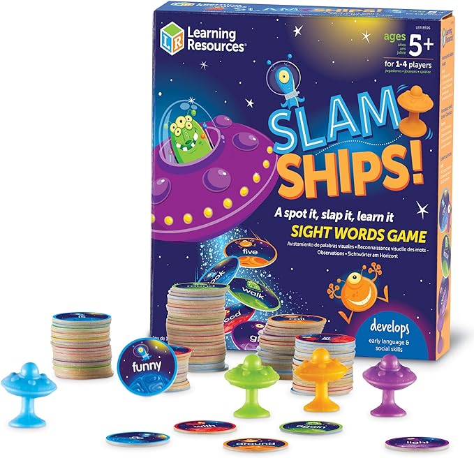 Learning Resources Slam Ships Sight Words Game - Ages 5+ Educational and Fun Games for Kids, Board Games for Kids, Kindergarten Games