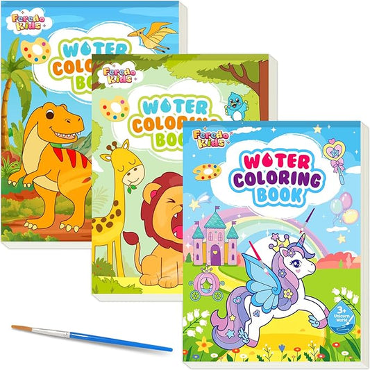 Watercolor Paint Books Set: 3 Pack Painting Books for Toddlers,Mess Free Coloring Book for 3 4 5 6 Years Old,Magic Book Art Craft Supplies for Christmas Travel Party Toy Gifts