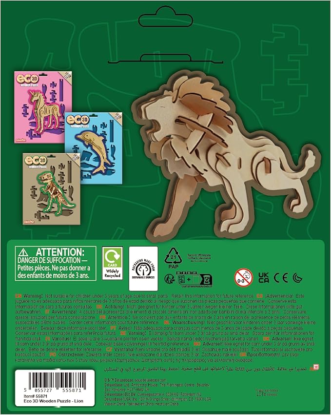 Eco 3D Wooden Puzzle Parrot from Deluxebase. Animal Themed DIY 3D Puzzle Craft Kit. Sustainable Wood Jungle Animal Toys. Perfect Model Building Kits for Educational Toys and Kids Party Favors