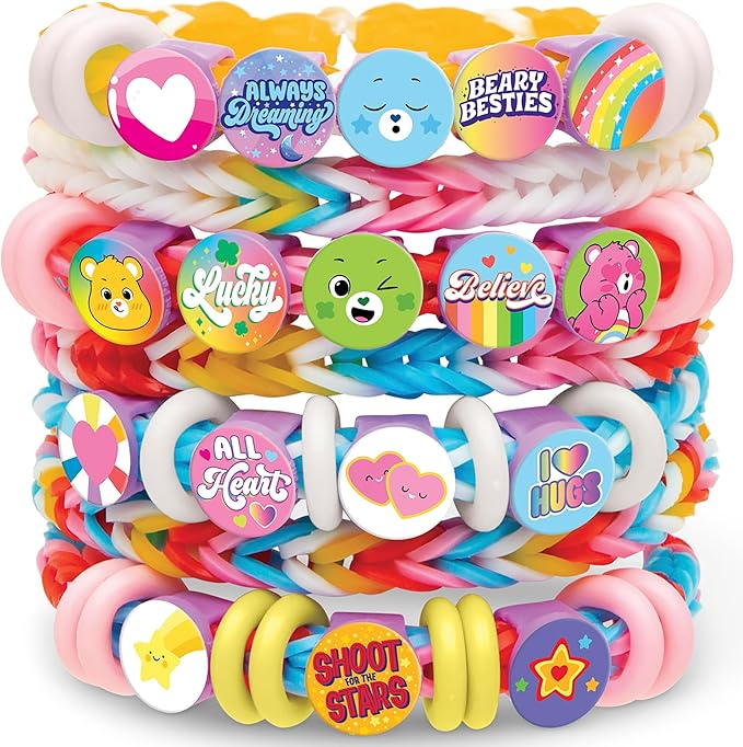 Rainbow Loom: Beadmoji - Care Bears - Celebration Bracelet Kit - 949 pcs, DIY Rubber Band Jewelry Set, Character Beads, Design & Create, Kids Ages 7+