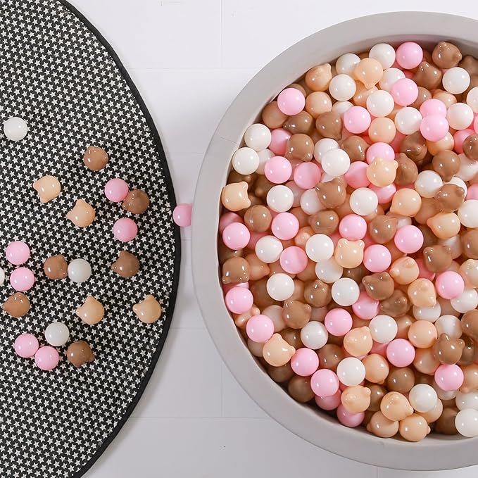 GOGOSO Bear Ball Pit Balls Shapes BPA Free Plastic Play Balls Crush Proof Kids Toddlers Baby Pastel Pelotas Toy Shaped Giant Friendship Bracelet