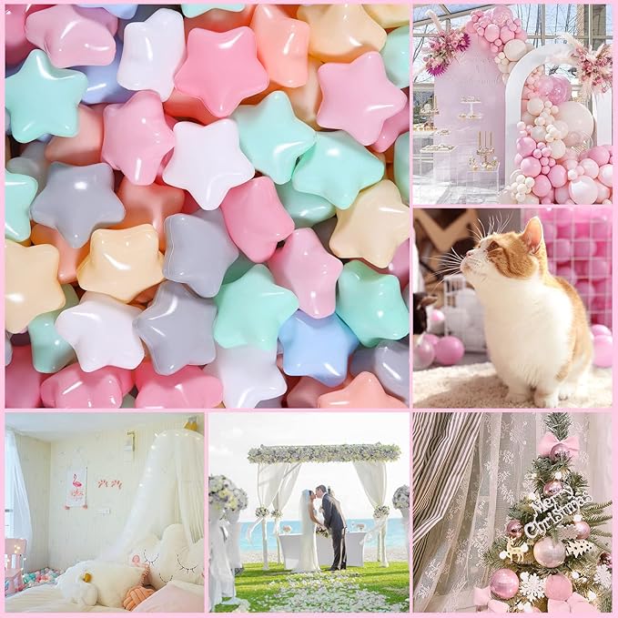 GOGOSO Star Ball Pit Balls for Kids - 100pcs Friendship Bracelet Balls Play Balls Soft Plastic Balls for Toddler Ball Pits Play, Pool Tent Party Favors Summer Water Bath Toy