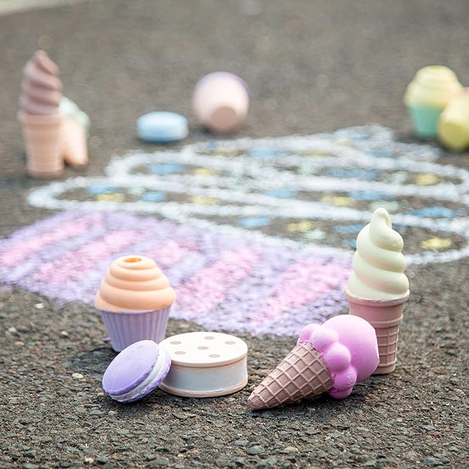 Melissa & Doug Ice Cream & Cake Chalk Set - Arts And Crafts For Kids, Sidewalk Chalk For Kids Ages 3+