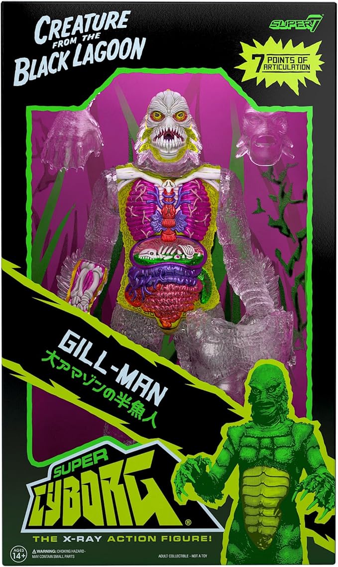 Super7 Super Cyborg Universal Monsters Creature from The Black Lagoon (Clear) - 11" Universal Monster Movies Action Figure Classic Movie Collectibles