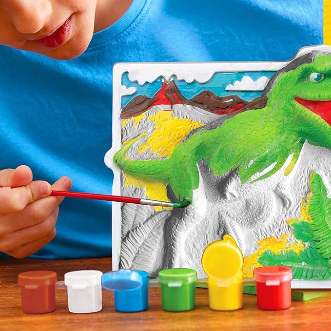 Made By Me Dino Wall Art, 3D Wall Hanging, Resin, T-Rex, Dinosaur, Acrylic Paint by Horizon Group USA