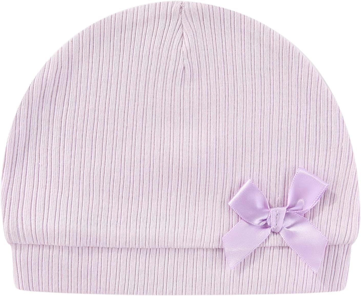 Baby Hat and Mittens Set Cotton Newborn Baby Hats Caps for Boys and Girls, 0-6 Months