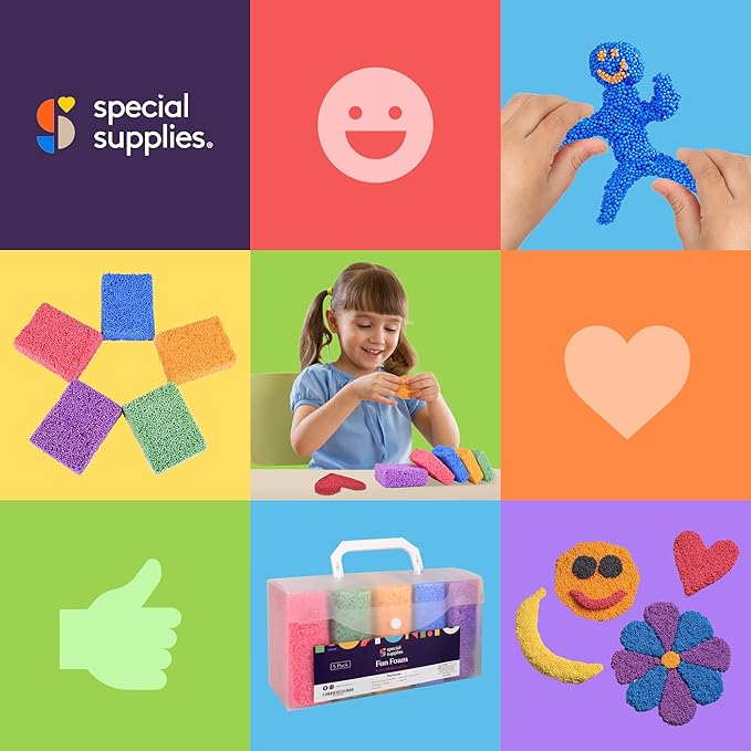 Special Supplies Fun Foam Modeling Foam Beads Play Kit, Children’s Educational Clay for Arts Crafts Kindergarten, Preschool Kids Toys Develop Creativity, Motor Skills (5-Pack)