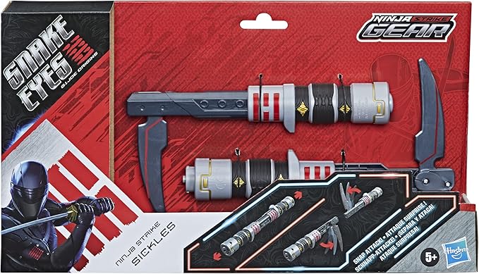 Snake Eyes: G.I. Joe Origins Ninja Strike Gear Ninja Strike Sickles with Snap Attack Action Feature, Roleplay Toys for Kids Ages 5 and Up