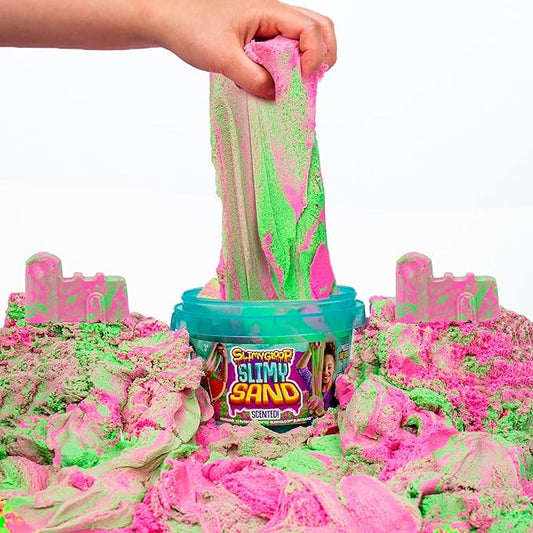Watermelon SLIMYGLOOP Slimy Sand 1.5 lb. Bucket – Pink & Neon Green Scented Bucket for Kids Ages 3+