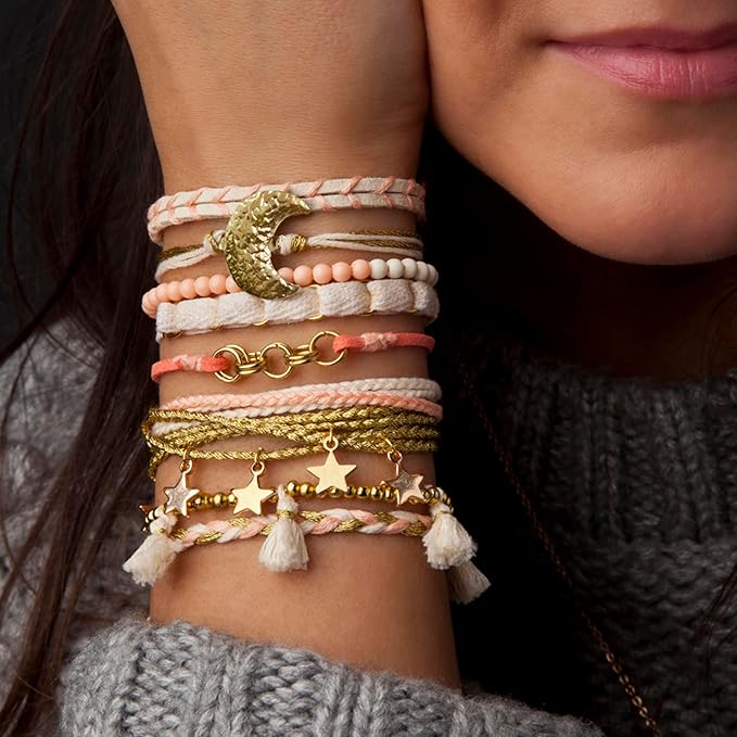 Craft Crush Bracelet Making Kit - Friendship Bracelet Kit, Jewelry Making Supplies, Arts and Crafts, Friendship Bracelets, Bracelets for Teen Girls, Makes 8 Friendship Bracelets, Ages 13+