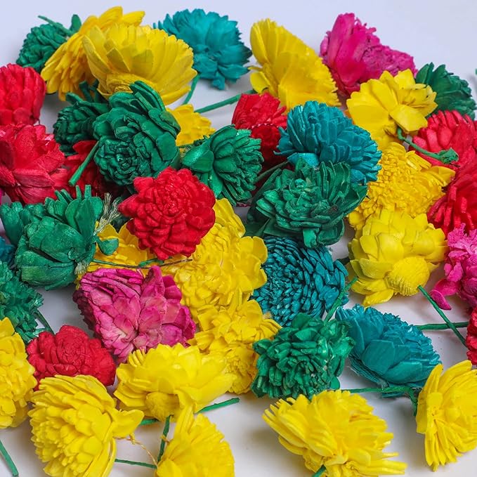 Desifavors Bathukamma Festive Kit - Telangana Bathukamma Pooja Decoration Kit - Indian Festival Set with Sola Wood Flowers - 12 Inch (Pack of 1)