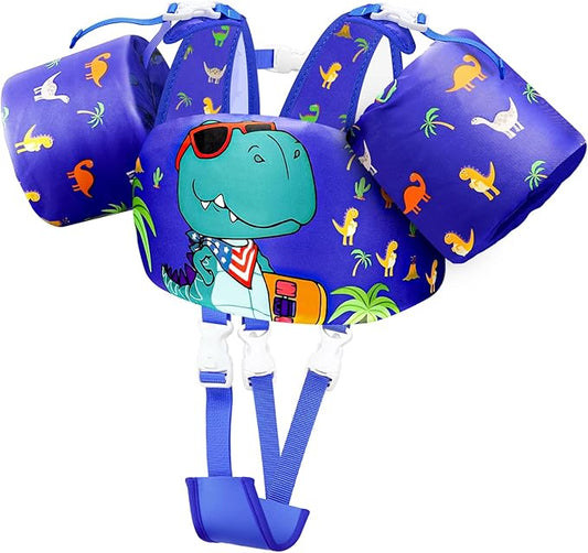 Vvinca Separable Toddler Swim Vest Fit 22-66 Lbs（1-6 Years）|2025 Newest 3 in 1 Pool Float & Arm Bands Boys and Girls, Adjustable Sturdy Safety for Infant 1 2 3 4 5 6 Year