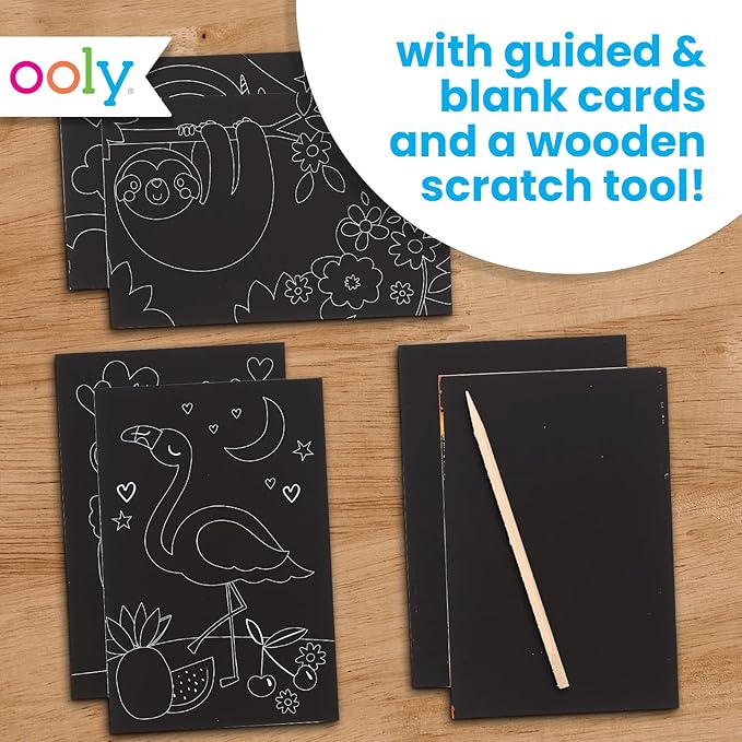 Ooly Mini Scratch & Scribble Art Kit: Funtastic Friends