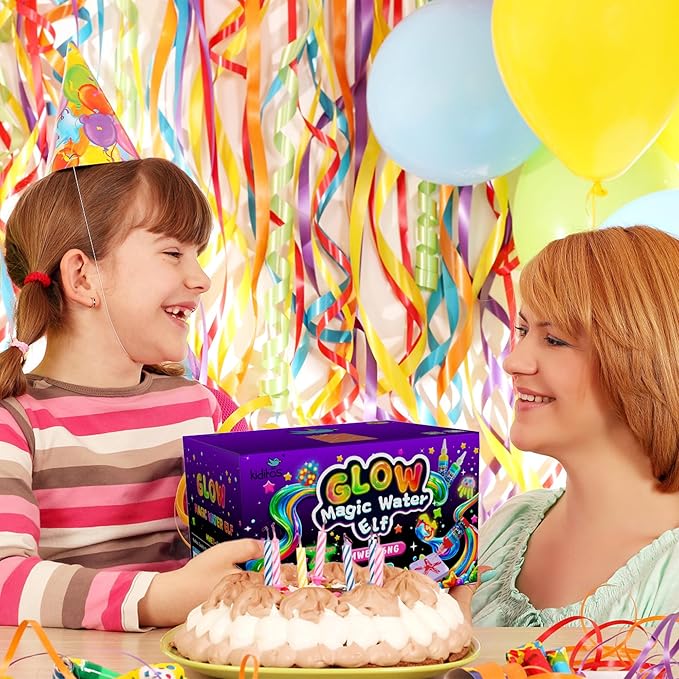 Kiditos Glow in The Dark Magic Water Elf Toy Kit, Magic Aqua Fairy Water Gel Kit with 6 Glow Colors and 6 Molds. Christmas Gifts, Birthday Gifts, Party Favors, Arts & Crafts DIY STEM for Kids