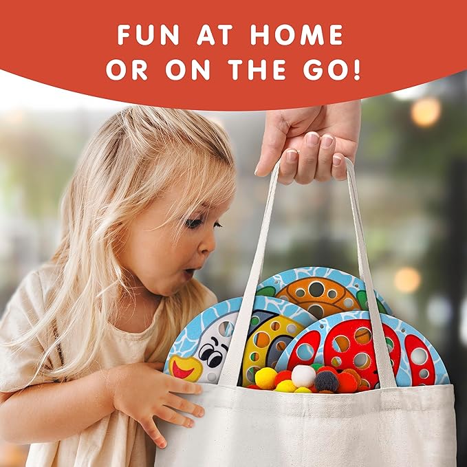 NATIONAL GEOGRAPHIC Kids Pom Poms Arts and Crafts Kit - Pom Pom Animals Toddler Craft Kit, Preschool Art, Toddler Crafts Ages 3-5, Crafts for Toddlers 2-4 Years, Pom Pom Pictures, Pom Pom Art