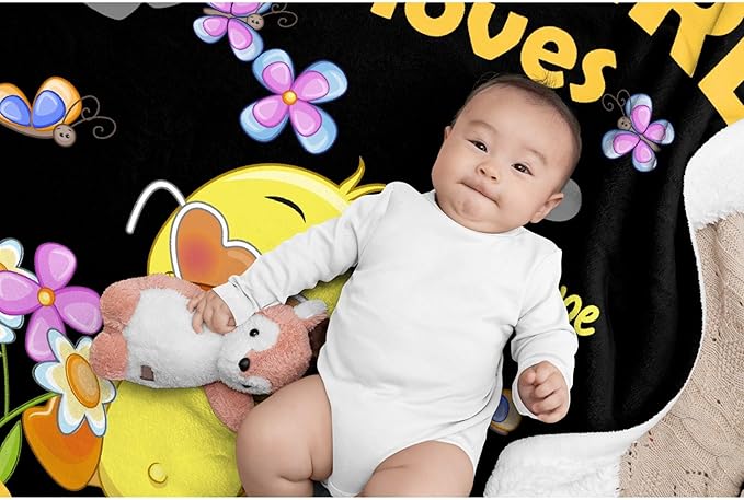 Custom Name Just a Girl loves Duck Adult duck Blanket Kids Funny Blanket Suitable for Bedroom bed sofa Crib Couch Chair outdoor All Season Items That Yellow Duck Lovers Will Love 40"x30"for Pets