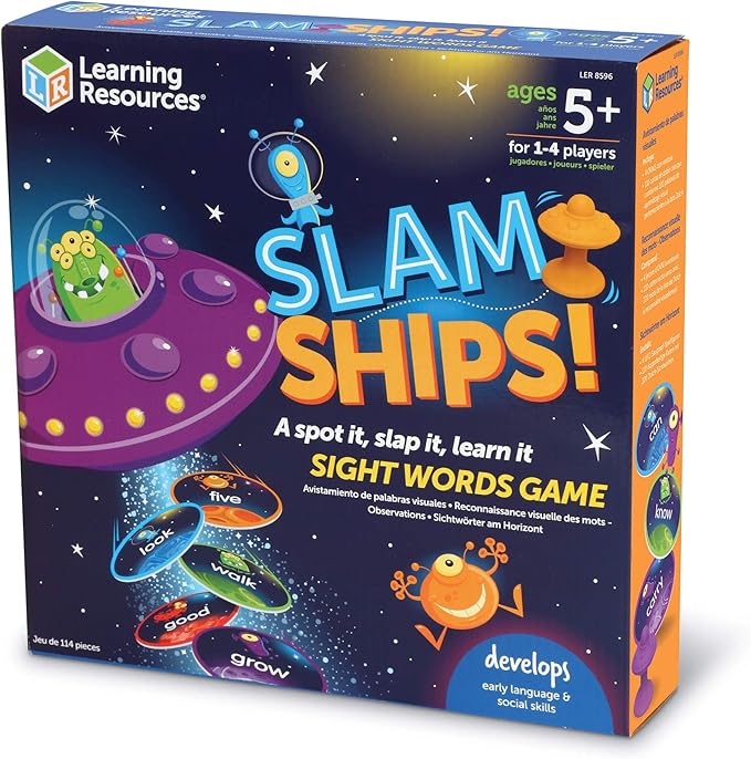 Learning Resources Slam Ships Sight Words Game - Ages 5+ Educational and Fun Games for Kids, Board Games for Kids, Kindergarten Games