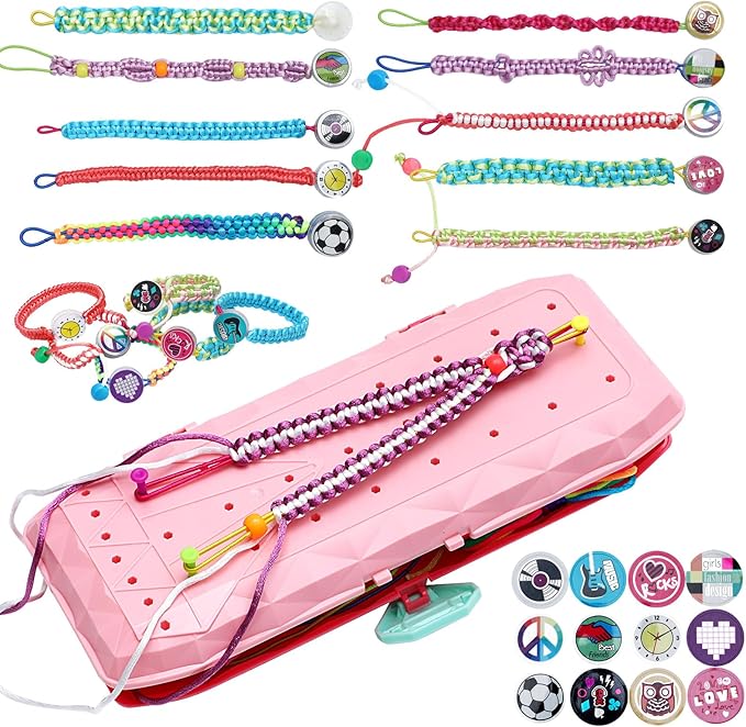 YOPYCCD Friendship Bracelet Making Kit for Girls, String Bracelets Maker Arts and Crafts, Kids Jewelry Making Kit Christmas Birthday Gifts for Ages 6 7 8 9 10 11 12 Year Old