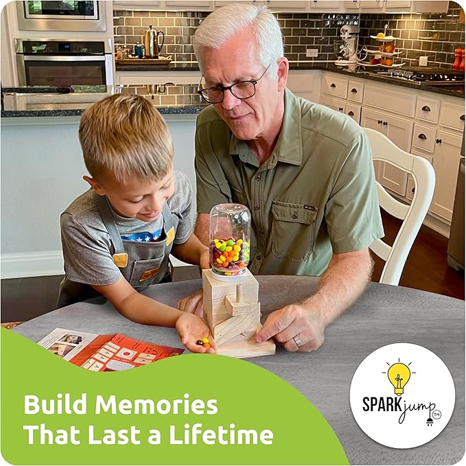 DIY Wood Building Kits, STEM Woodworking Kit for Kids, Creative Fun Craft Projects, Great Gift for Boys & Girls (Candy Dispenser, 1-Pack)