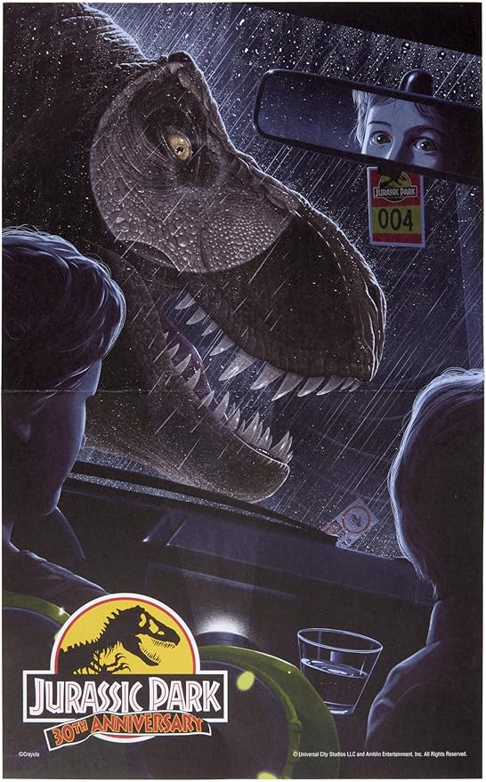 Crayola Art with Edge Jurassic Park Coloring Pages (28pgs), Adult Coloring, Jurassic Park Merchandise, Gift for Teens