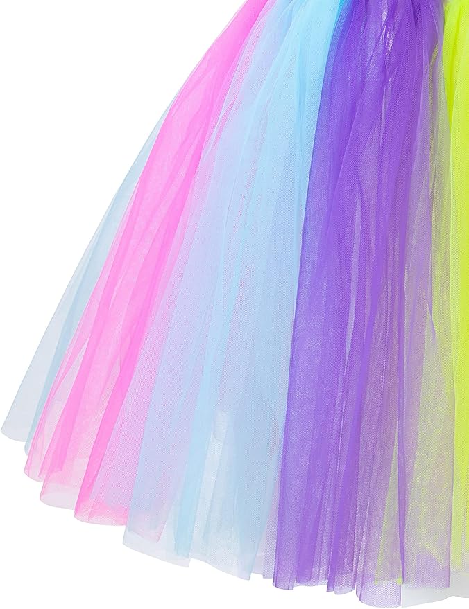 Sequin Unicorn Costume Tutu for Girls Halloween Birthday Party Dress Up with Accessories 2-9 Years