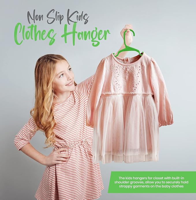 Utopia Home 40 Pack Kids Hangers - 11.5 Inch Plastic Baby Hangers for Closet - Childrens Hanger for Clothes & Infant Hanger for Closet - Ideal for Everyday Standard Use (Green)