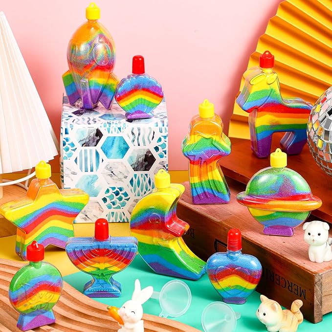 Uiifan 100 Pcs Sand Art Bottle Necklaces Bulk Sand Art Craft Kits for Kids Sand Art Containers for Crafts Supplies Fun Collection Bottles for DIY Art Activity Group with Plastic Funnels