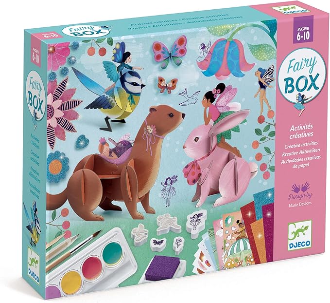 DJECO Fairy Craft Kit - Paint, Draw, Build & More for Home, School or Gifts - Fun & Creative for Family & Friends, Educational Art Craft Kit, Multi- Activitiy for Kids 6+ - Medium