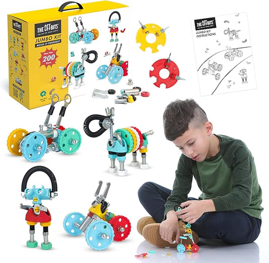Jumbo Kit Educational Build Your Own Robot Toy, Stem Classroom Games for Group Play & Family, Valentine Birthday Gifts for Kids Montessori Play Kit, Steam Toys for Kids Ages 6 7 8 9+