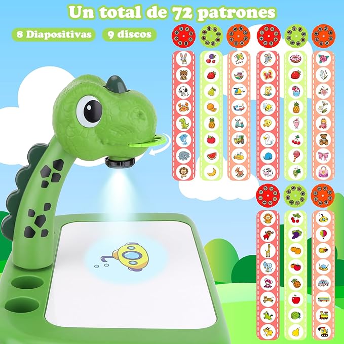 wakeInsa Drawing Projector,Arts and Crafts for Kids,Include Drawing Board,Crayons,Coloring Book,Stickers etc,Boys Dinosaur Toy,Toddler Learning Toys,Dinosaur Gifts for Boys,Toys for 3+ Years Old