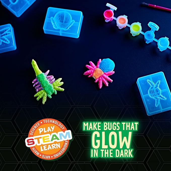 Crayola Glow in The Dark Critter Creator, Clay Bug Toy Kit for Kids, Fake Bug Molds, Includes Crayola Clay & Paint, Gift for Kids, Ages 7+
