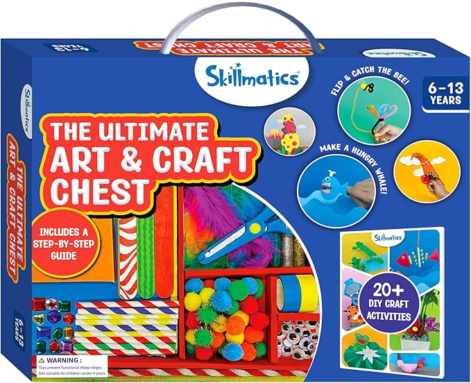 Skillmatics Ultimate Art & Craft Activity Kit, 2000+ Pieces, Art & Craft Supplies, DIY Creative Activity, Step-by-Step Guide, Gifts for Girls & Boys Ages 6, 7, 8, 9, 10, 11, 12, 13