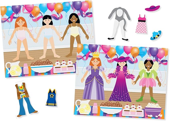 Melissa & Doug Reusable Sticker Pads Set: Fairies, Princess Castle, Play House, Dress-Up - 680+ Stickers