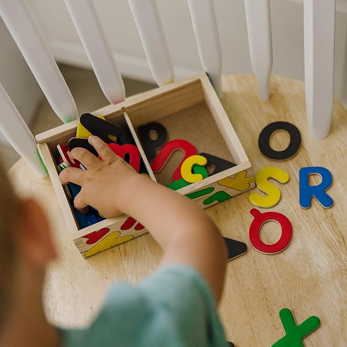 Melissa & Doug Deluxe Magnetic Letters and Numbers Set With 89 Wooden Magnets Alphabet Letter Magnets, Number Learning Toys For Preschoolers And Kids Ages 3+