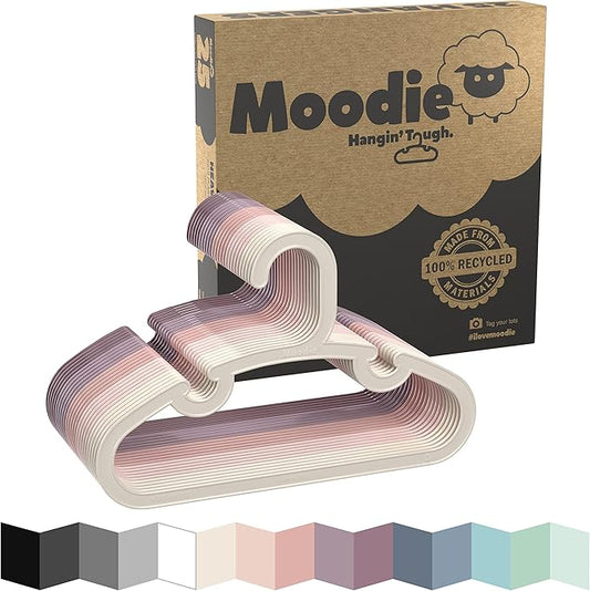 Recycled Plastic Kids Hangers | 13.5" Heavy Duty Kids Clothes Hangers | Bulk Pack Childrens Hangers, Large Child Hangers | Toddler Hangers (2-12yrs | 25 Pack, Pink)