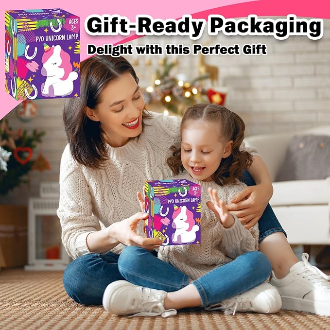 Paint Your Own Unicorn Lamp Kit - Arts and Crafts Supplies Painting Kits for Kid Teen Adult, DIY Night Light Unicorn Toy for Toddler Girl Boy Age 3 4 5 6 7 8 9 10 11 12 13 Birthday Easter Holiday Gift