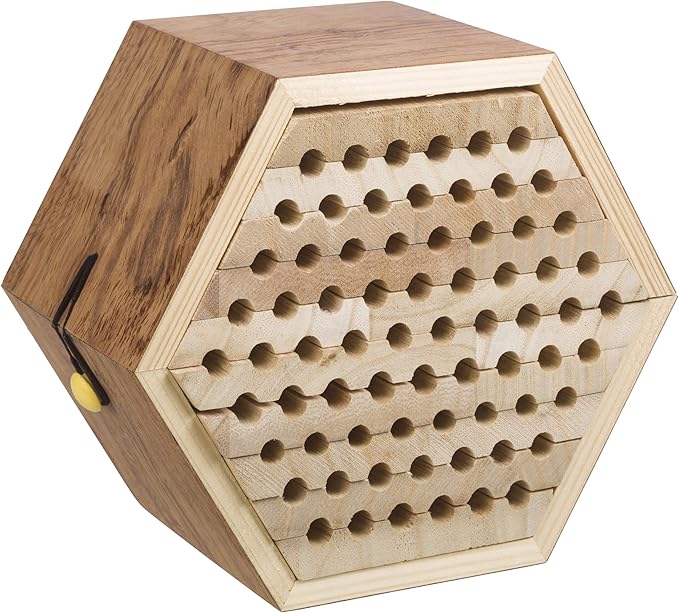 Toysmith Beetle & Bee Solitary Bee Habitat - DIY Kids Art Craft Outdoor Bee Kit, Educational Kit for Kids, No Hardware/No Glue Required, 13 Wooden Pieces, FSC Certified, Intended for Age 8+