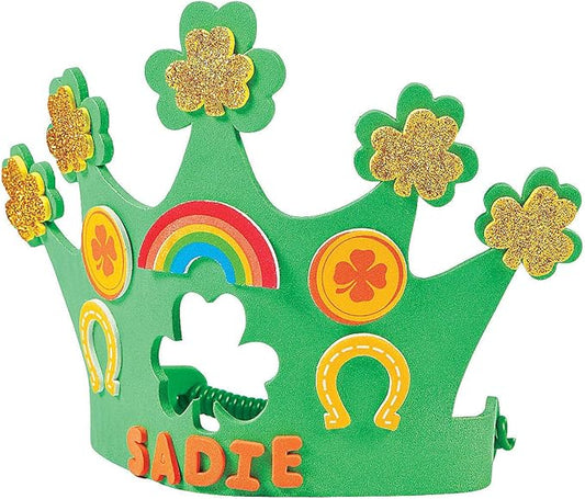 Do It Yourself Foam Shamrock Crown Kit - Makes 12 - Crafts for Kids and Fun Home Activities