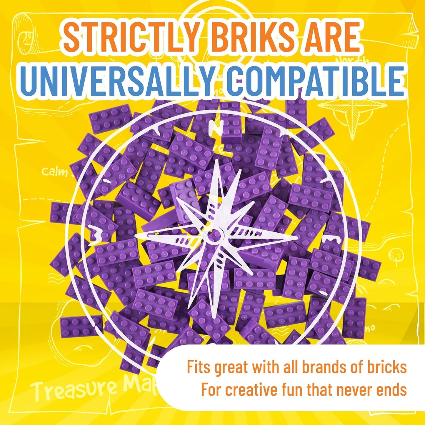 Strictly Briks Classic Bricks Starter Kit, Purple, 96 Pieces, 2x4 Studs, Building Creative Play Set for Ages 3 and Up, 100% Compatible with All Major Brick Brands