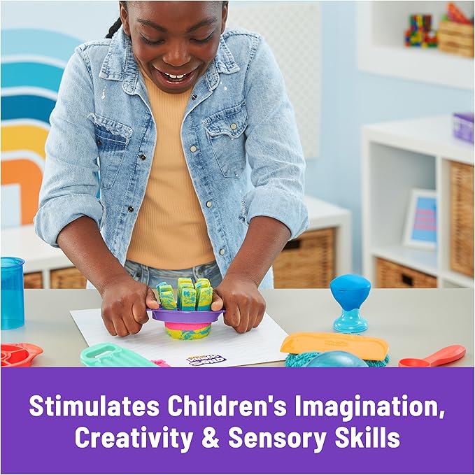 Kinetic Sand, Ultimate Sandisfying Set with 2lbs Play Sand (Pink, Yellow & Teal), 10 Tools & Molds, Sensory Toys for Kids Ages 7 and up