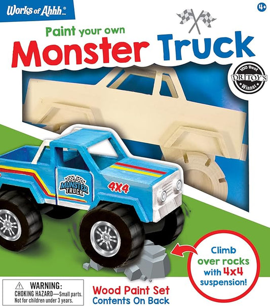 Works of Ahhh... Craft Set - Monster Truck Premium Wood Paint Kit