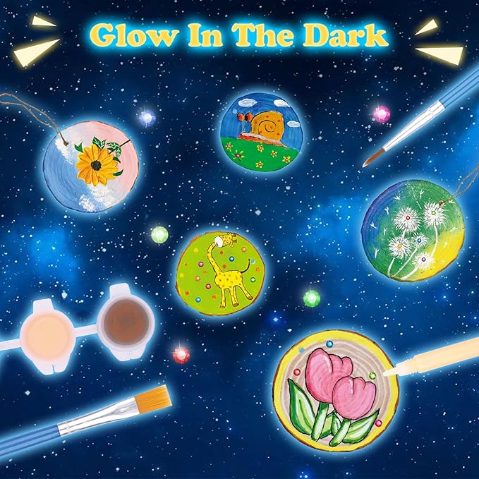 Wooden Painting Craft Supplies Kit for Kids, Arts and Crafts for Boys and Girls Ages 6-12, Creative Art Toys Birthday Christmas Gifts for 5 6 7 8 Year Old Girls Boys