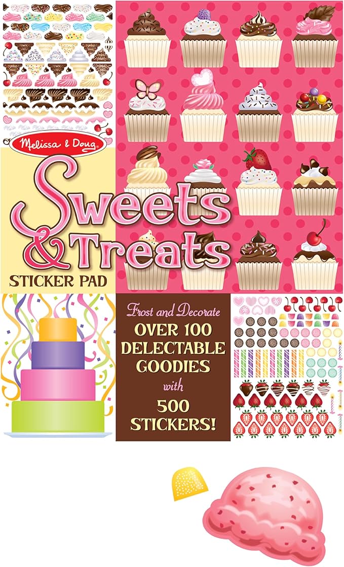 Melissa & Doug Sweets and Treats Sticker Pad - 500 Stickers, 16 Backgrounds