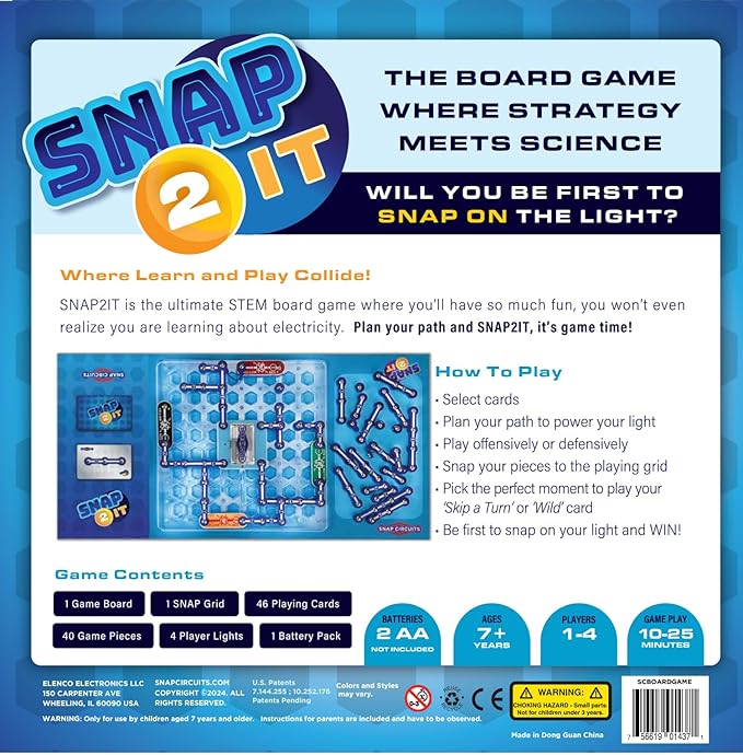 Snap Circuits SNAP 2 IT® Board Game – Family Game Night, Games, Kids Game, SNAP CIRCUITS® STEM Board Game, Game for Kids 7 and up.