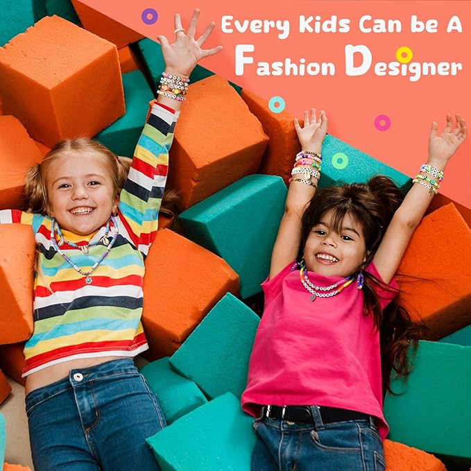 Paodey Girls Gifts Bracelet Making Kit, 20 Colors Polymer Clay Beads with Charms Arts and Crafts Kit Jewelry Making Set Birthday Gift Idea Girl Toys Gifts for Kids Ages 6-13