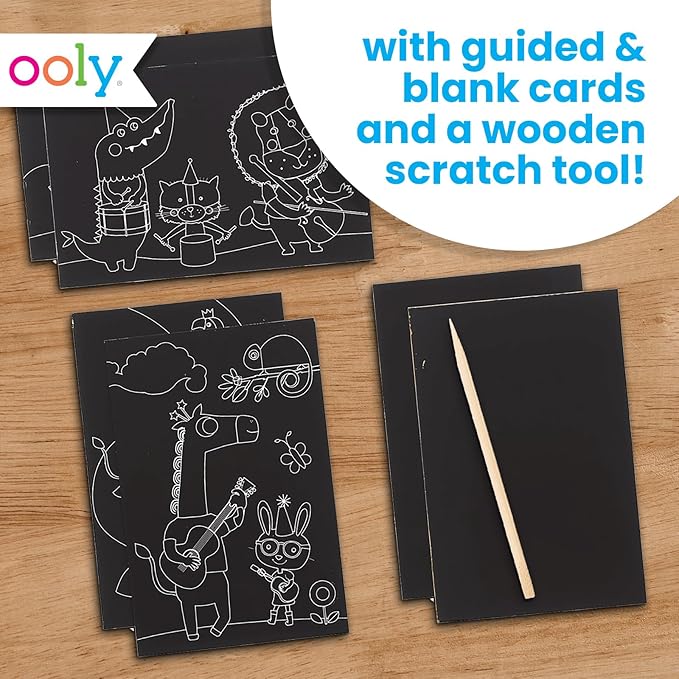 Ooly Mini Scratch & Scribble Art Kit: Safari Party