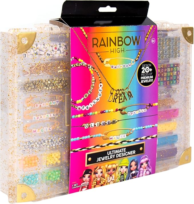 Rainbow High Ultimate Jewelry Designer, DIY Jewelry Making Kit, Design 20+ Pieces of Jewelry, Great Weekend or Sleepover Activity for Girls, Bead Kit for Kids Teens & Tweens Ages 8, 9, 10, 11