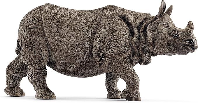 Schleich Wild Life, Animal Figurine, Animal Toys for Boys and Girls 3-8 Years Old, Indian Rhinoceros, Ages 3+